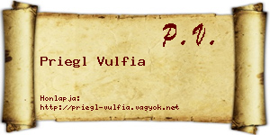 Priegl Vulfia névjegykártya